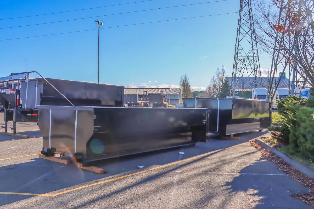 Roll-off dumpster ready for waste disposal at job site for Demolition Dumpster Rental in Perkasie